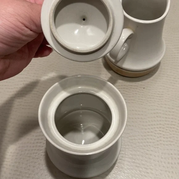 Japan vintage Hand Decorated Stoneware WaterColors Hearthside Creamer Sugar Set - Picture 8 of 11